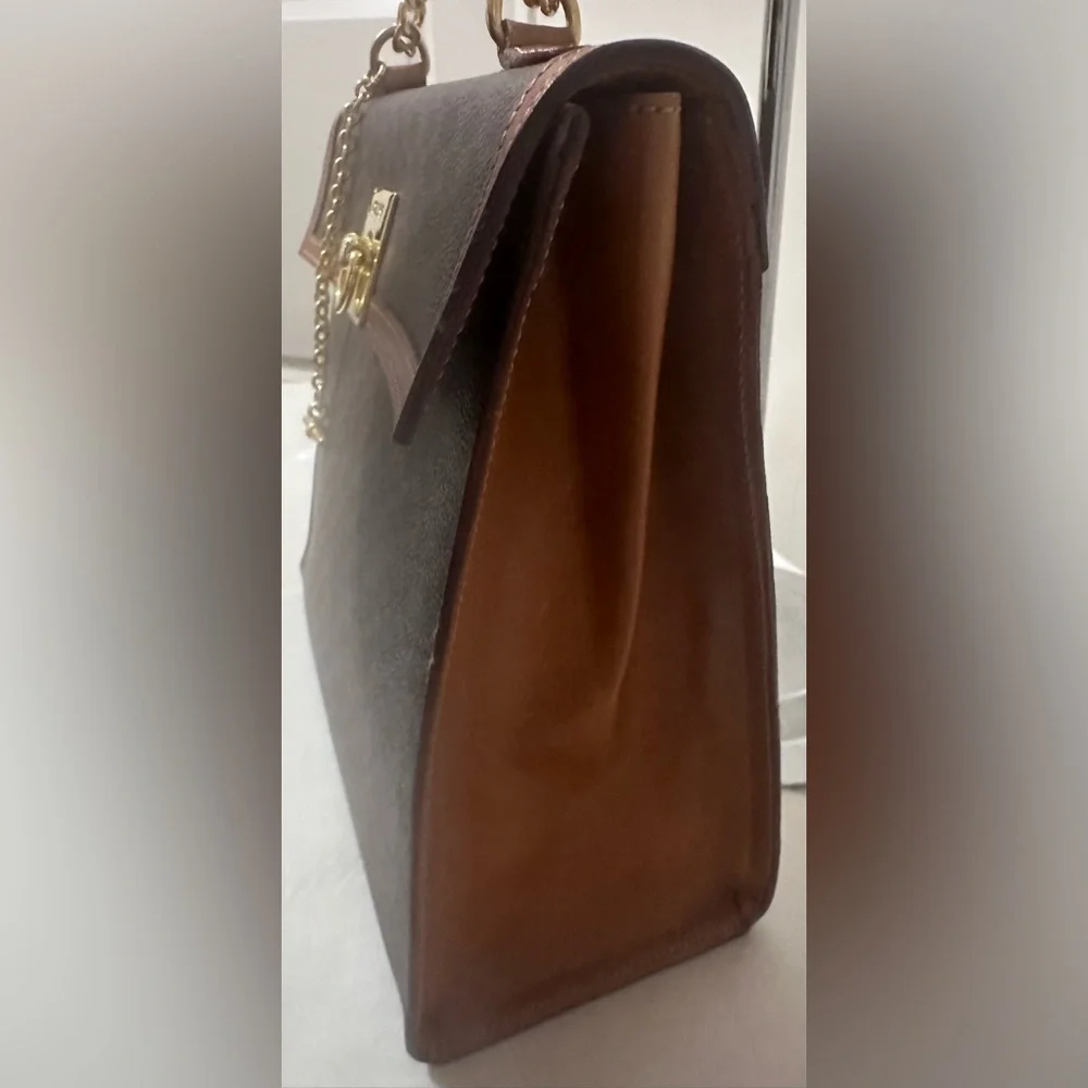 Celine Macadam Brown Canvas HandBag PVC - Picture 6 of 15
